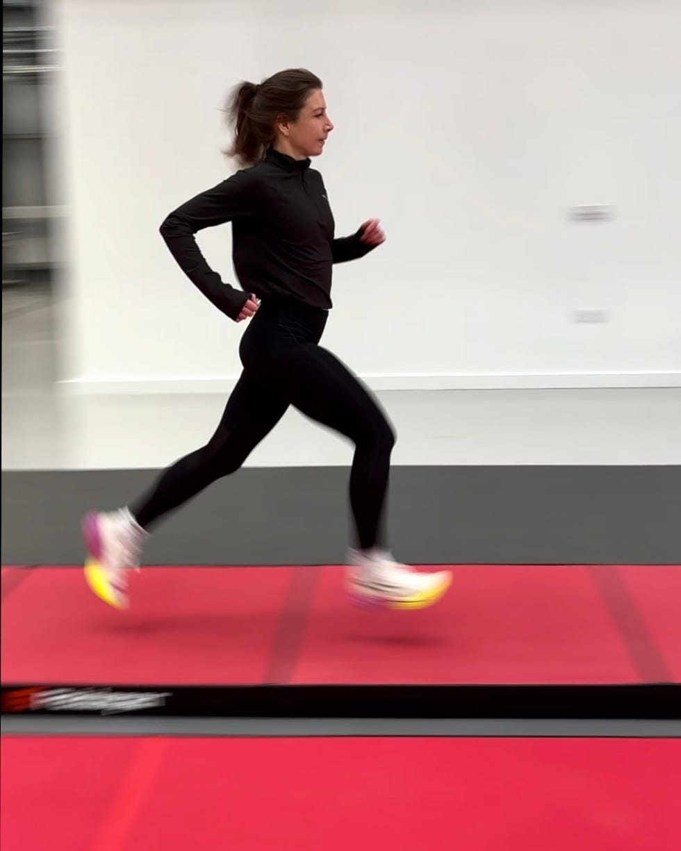 a person running on a track