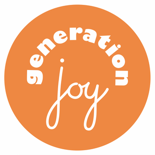 logo featuring the phrase generation joy in stylized typography