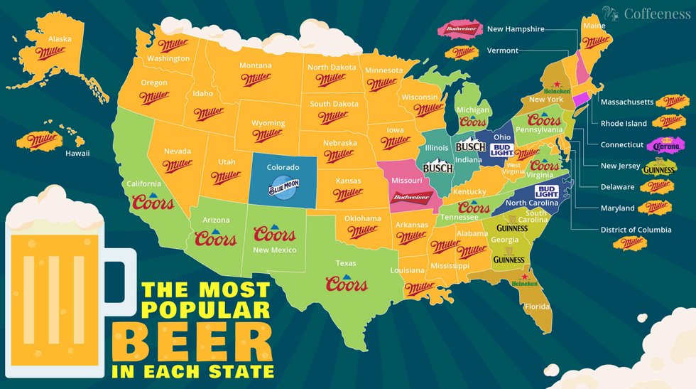 most popular beer in each state