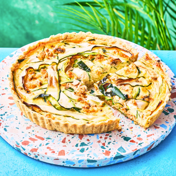 tinned salmon and courgette quiche