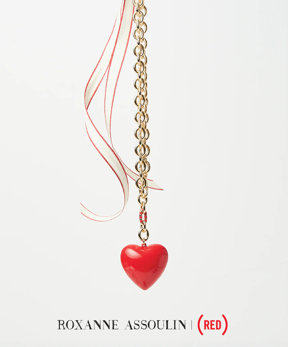 red puffy heart necklace