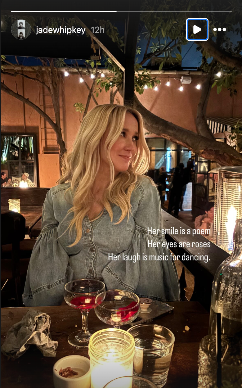Jade Whipkey a publié une story Instagram d'Anna Camp