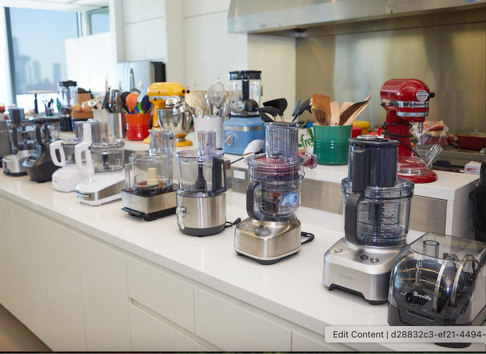 food processors on lab countertops