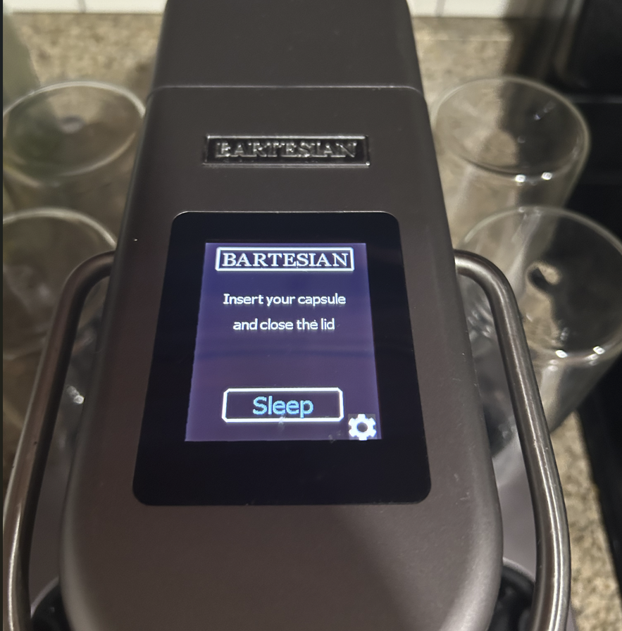 bartesian drink machine screen