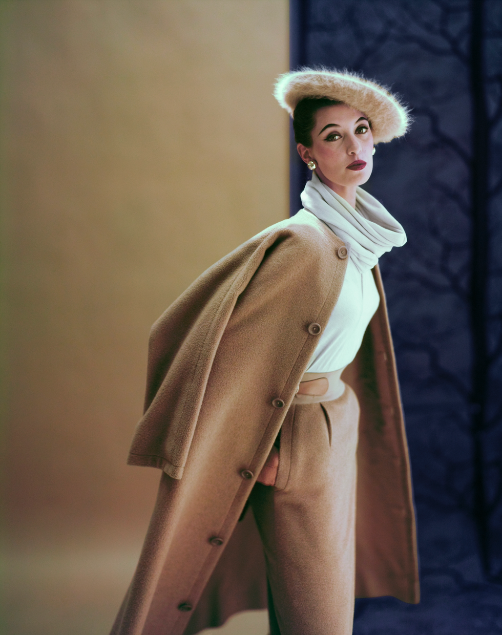 model in coat