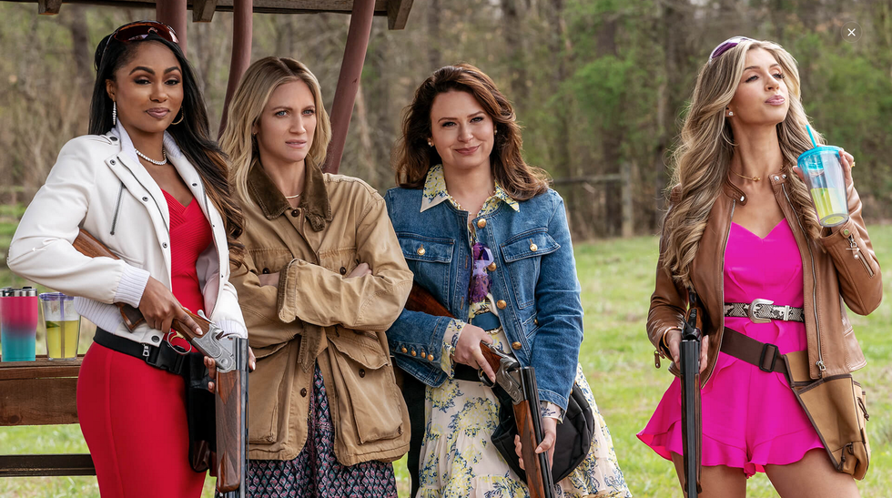 joyce glenn as monae and brittany snow as sophie in the hunting wives