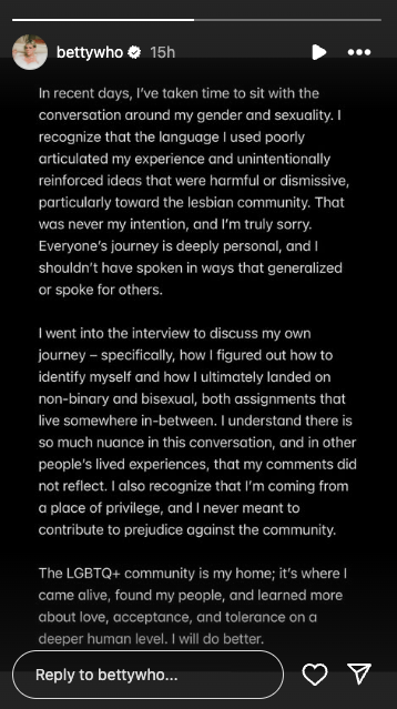 text post expressing reflections on gender and sexuality