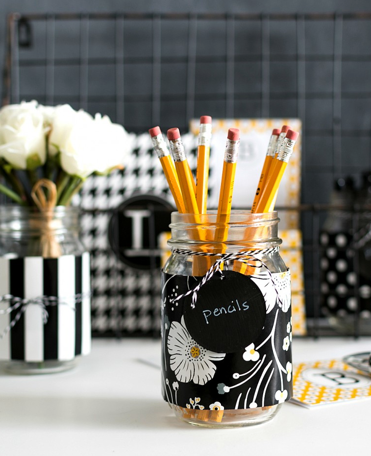 mason jar desk organizers