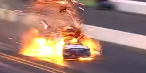 NHRA Funny Car Driver Okay After Massive Explosion at Sonoma