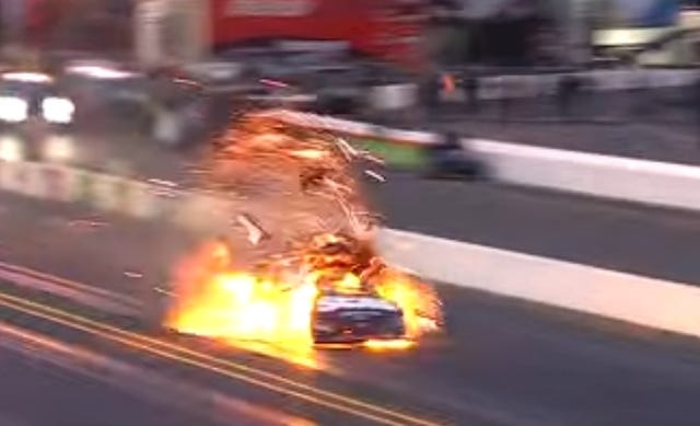 NHRA Funny Car Driver Okay After Massive Explosion at Sonoma