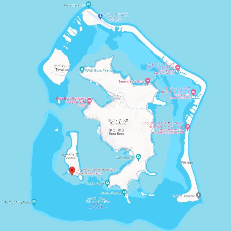 ボラボラ島の地図