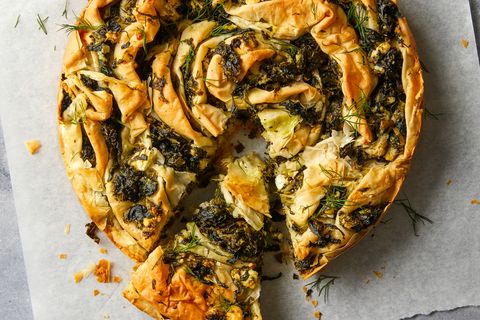 scrunch bread with spinach and feta