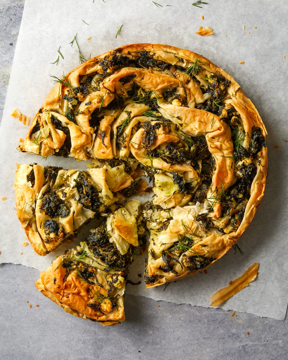 scrunch bread with spinach and feta