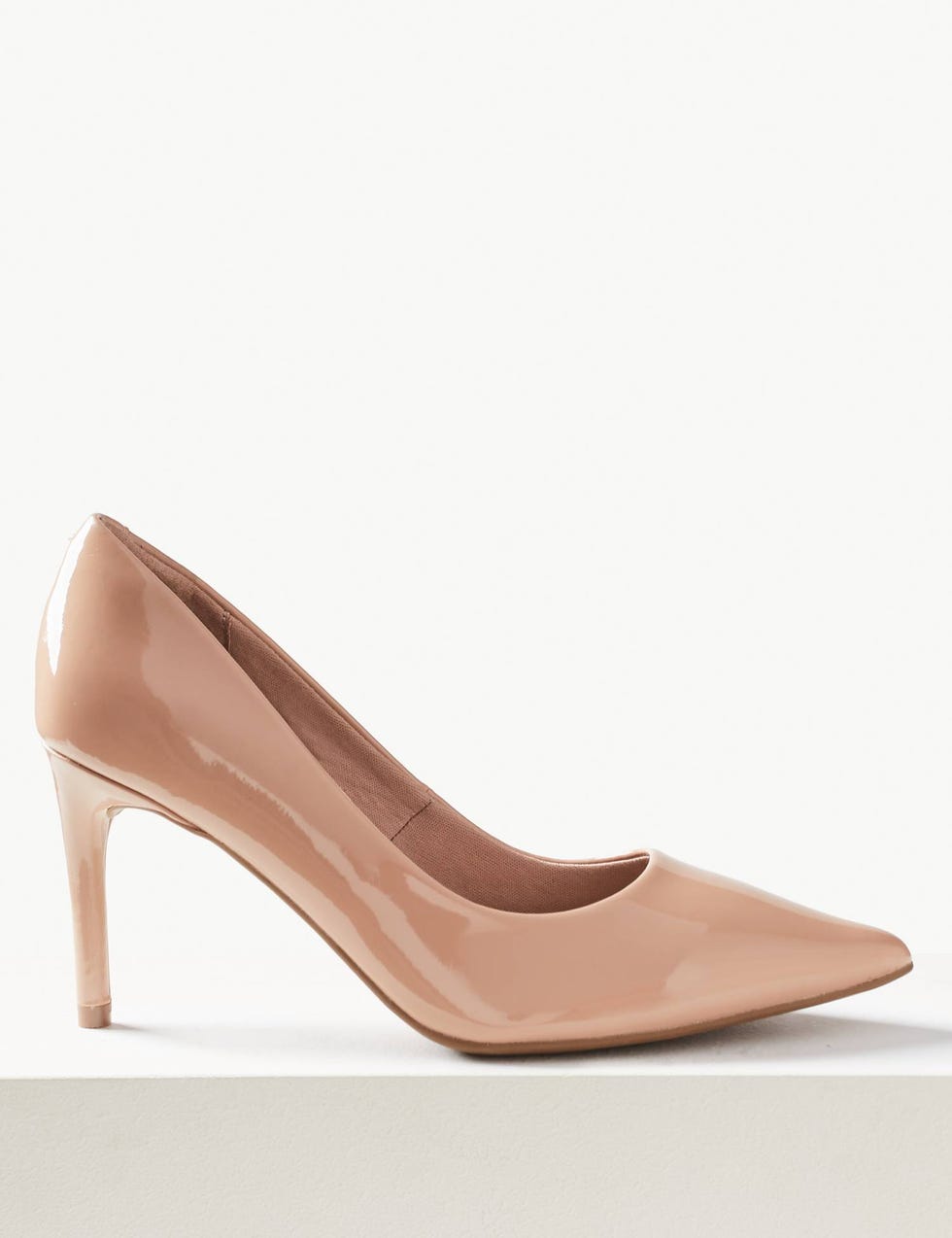 Footwear, High heels, Court shoe, Shoe, Beige, Pink, Tan, Basic pump, Leather, 