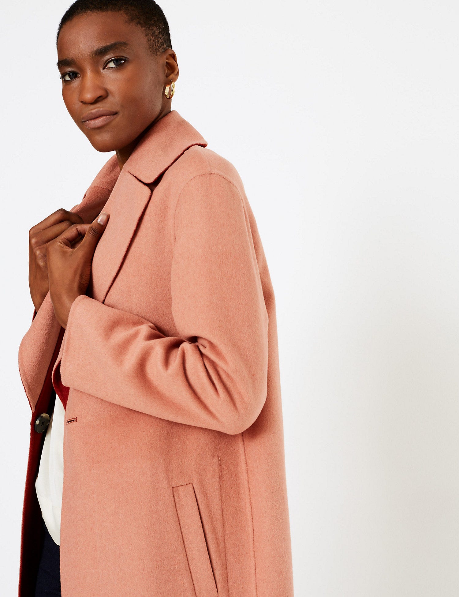 Dusty pink clearance wool coat