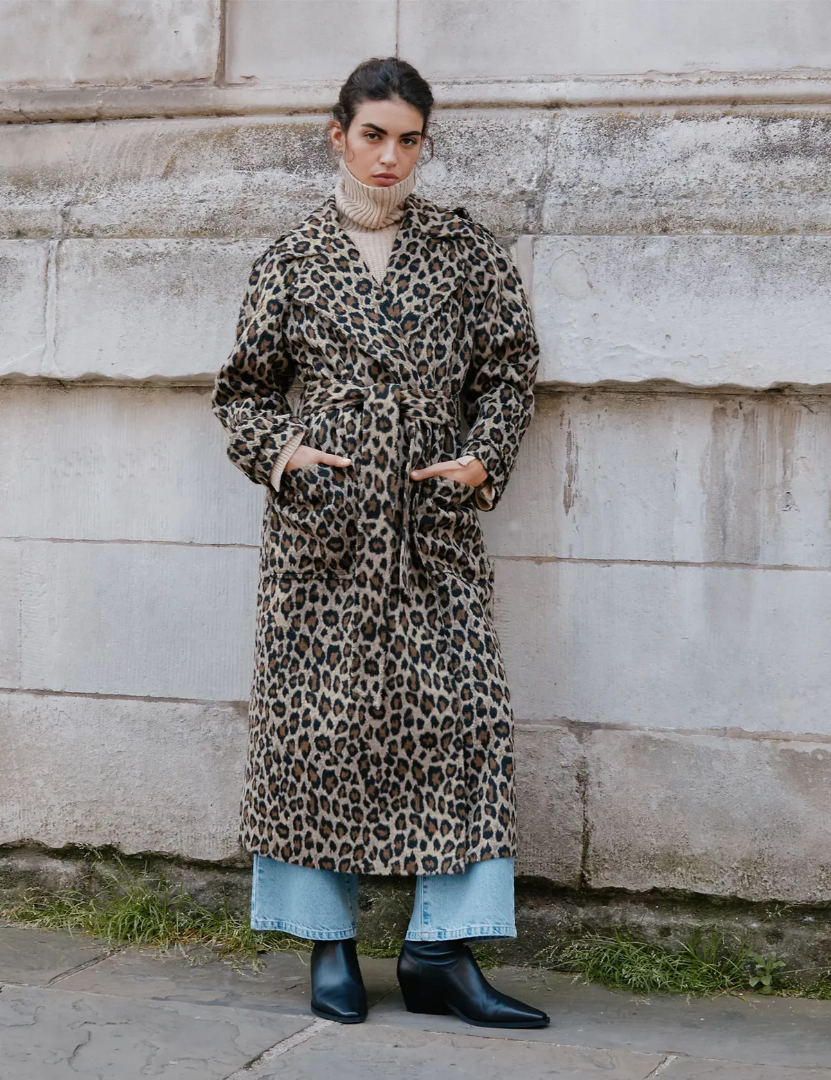 marks and spencer leopard print coat