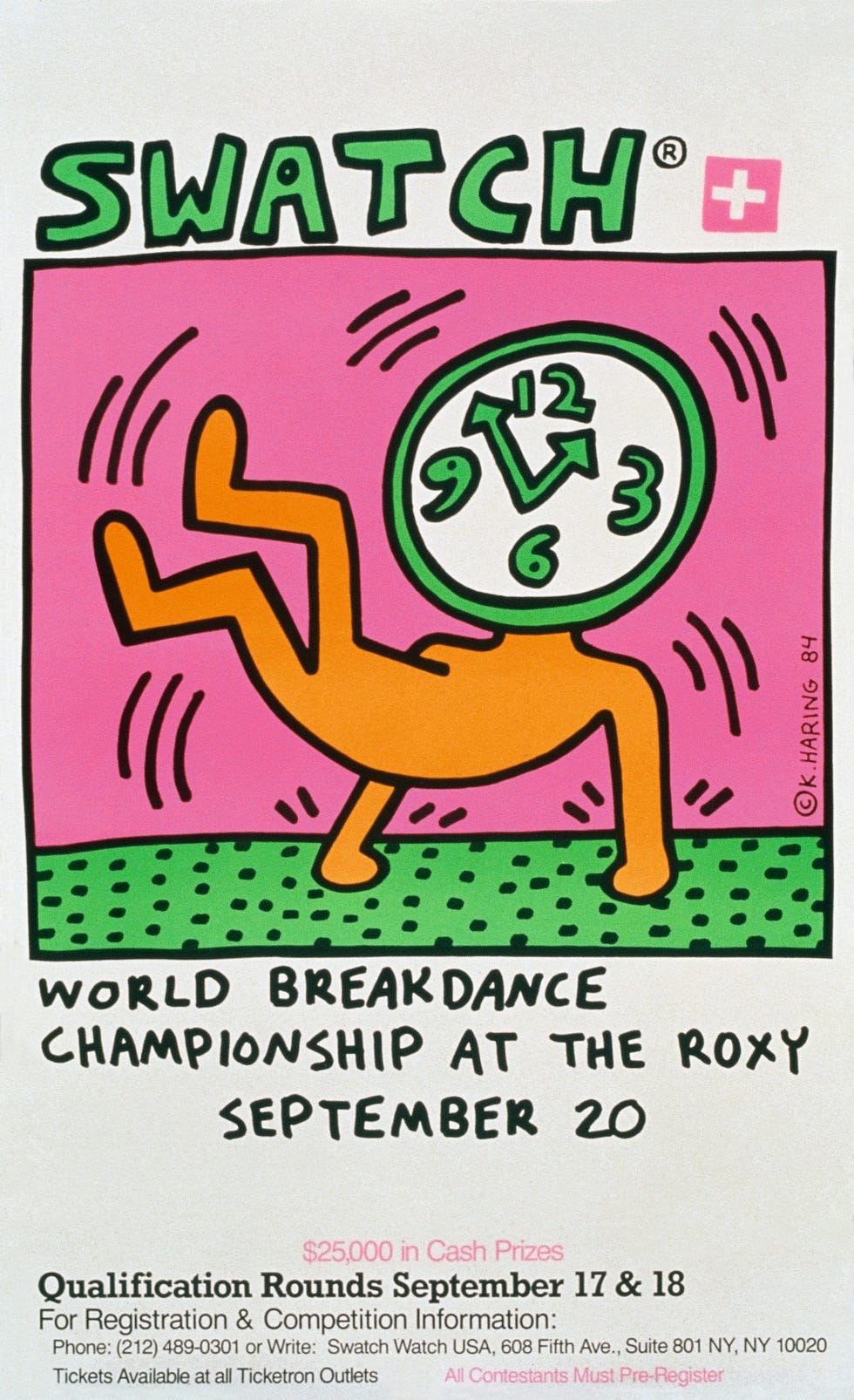 haring's poster for the world breakdance championship in 1984