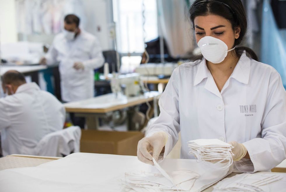 Fashion Designer Tony Ward Makes Medical Garments At Beirut HQ In Response To Coronavirus