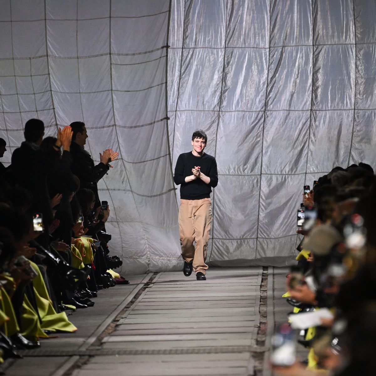sean mcgirr walks at the mcqueen fashion show following his debut collection presentation at paris fashion week in 2024