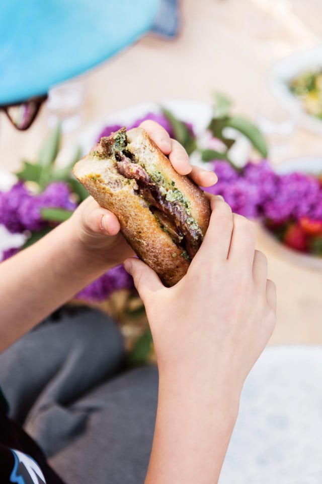 The Ultimate Steak Sandwich with Arugula and Pesto - Our Salty Kitchen