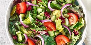 Dish, Food, Cuisine, Garden salad, Salad, Vegetable, Ingredient, Leaf vegetable, Spinach salad, Greek salad, 