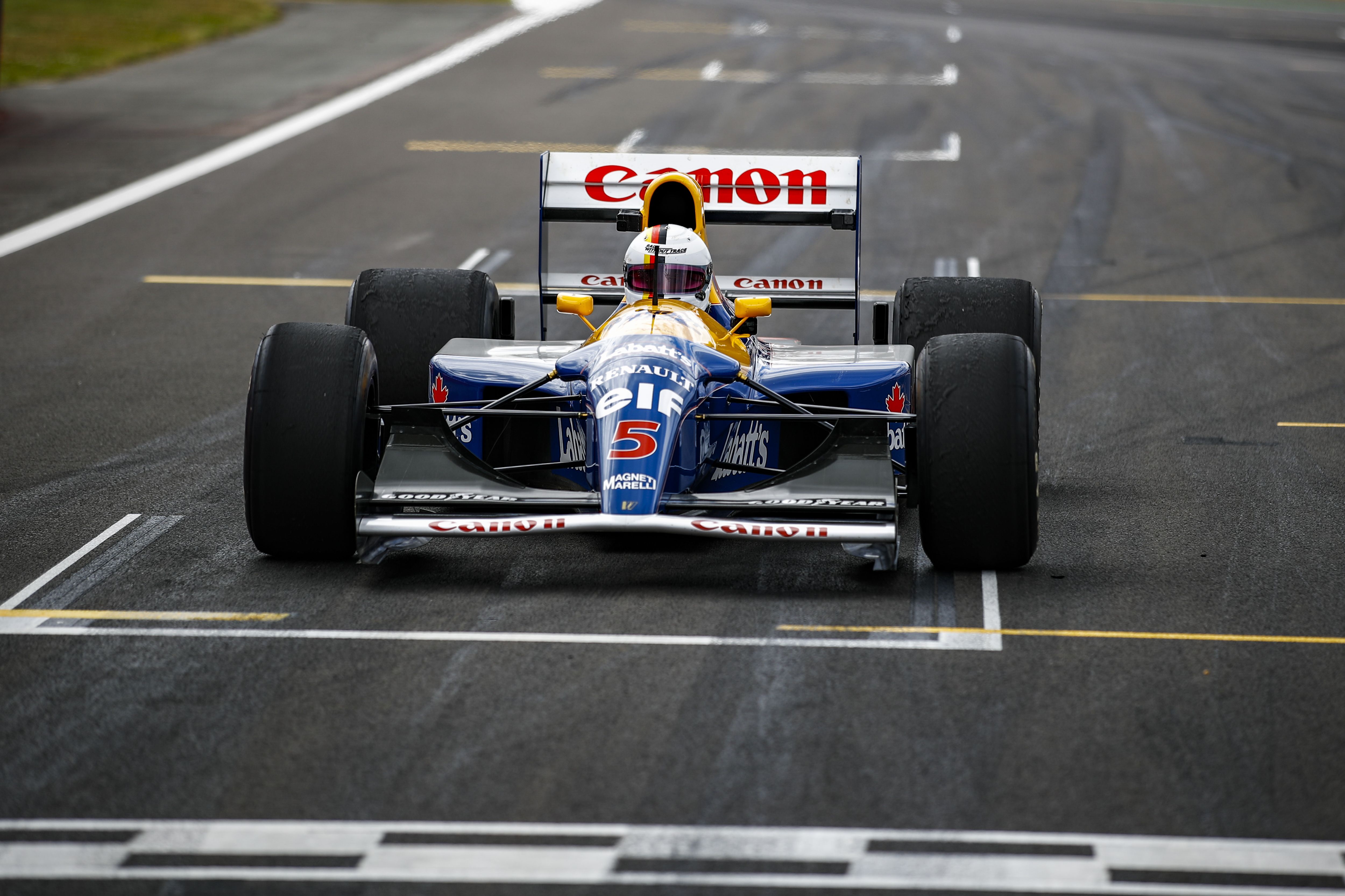 Sebastian Vettel Takes a Spin in Nigel Mansell’s 1992 F1 Identify-Successful Williams FW14B