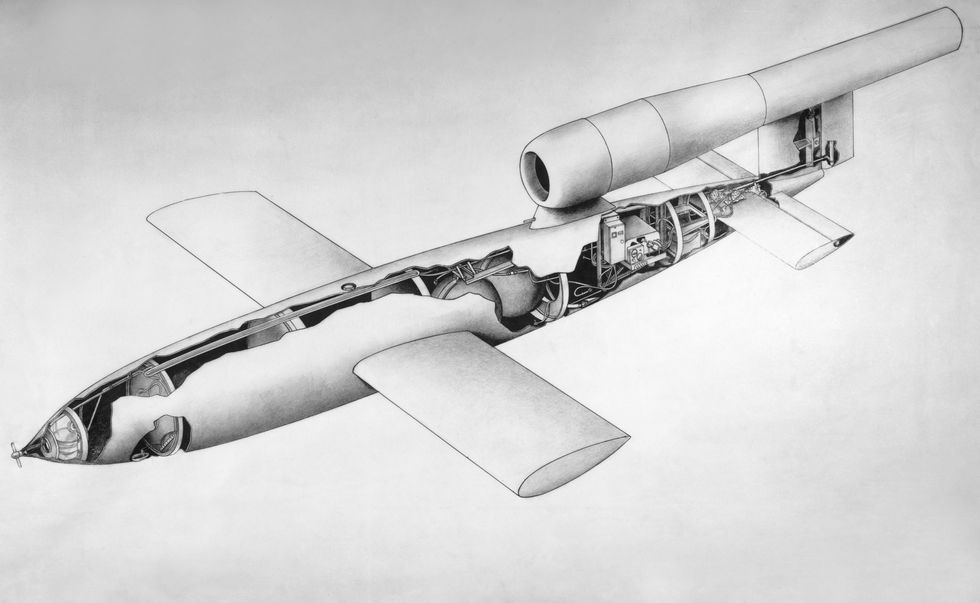 Secret Rocket Weapon V1 Sketch In Ww Ii.
