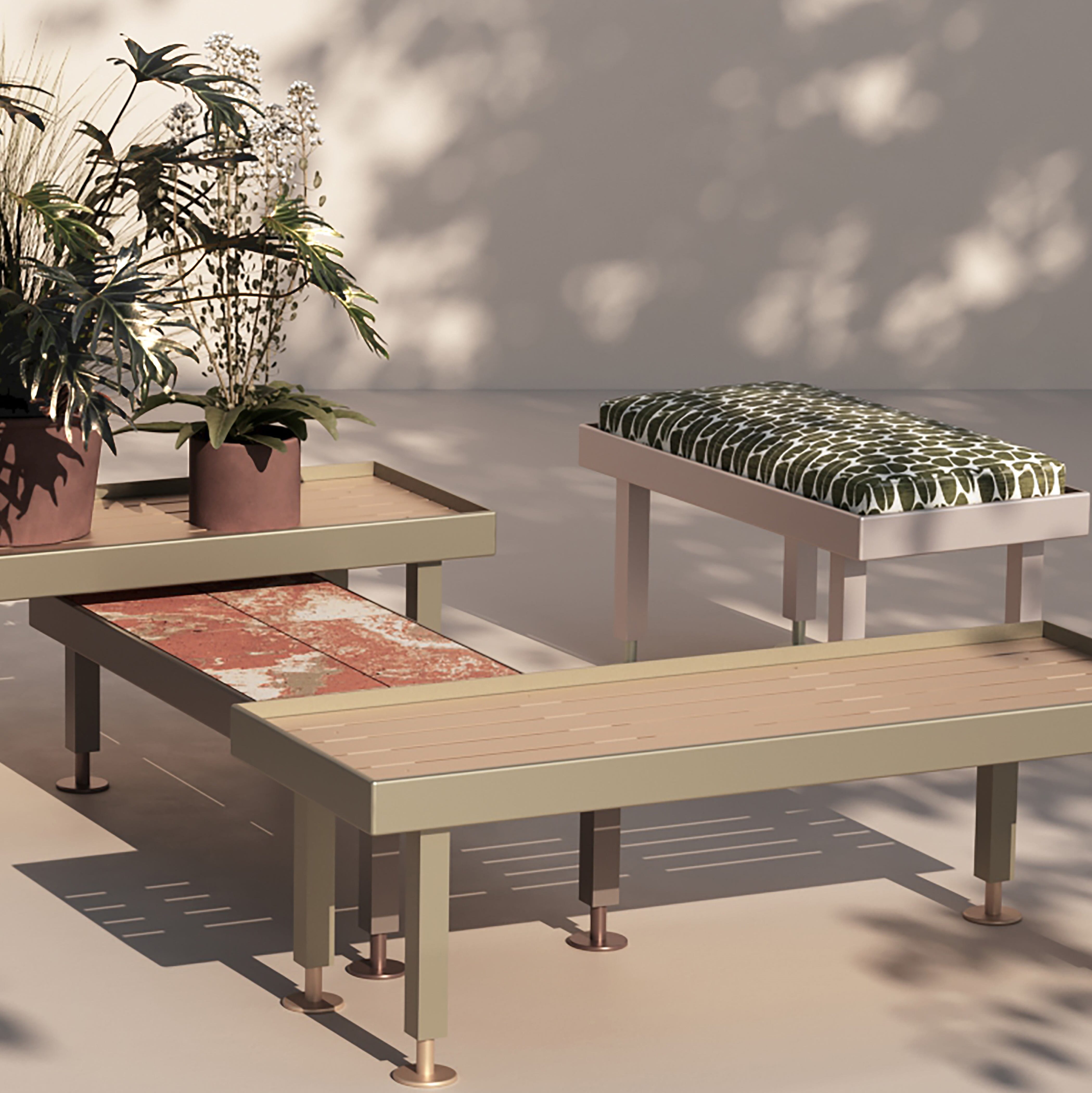 Seeds benches Ethimo benches upholstered outdoors