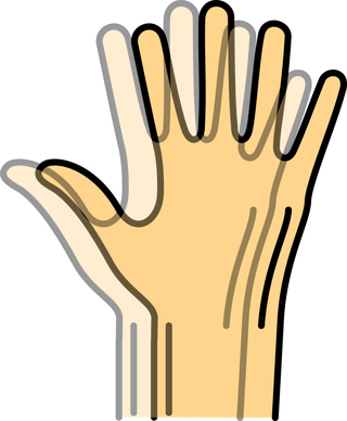 Hand, Finger, Line, Yellow, Clip art, Safety glove, Personal protective equipment, Gesture, Thumb, Graphics, 