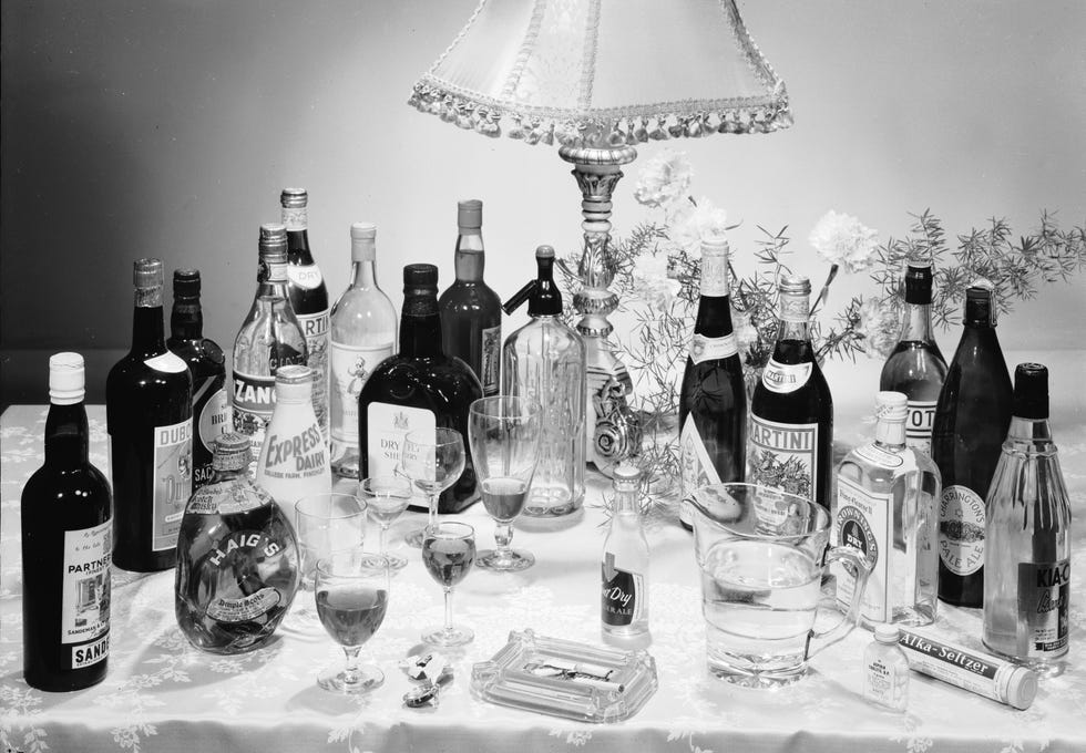 entertaining more than 50 years ago   stocked bar