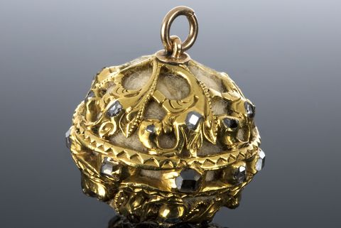 Selection of gold and silver pomanders, Europe.