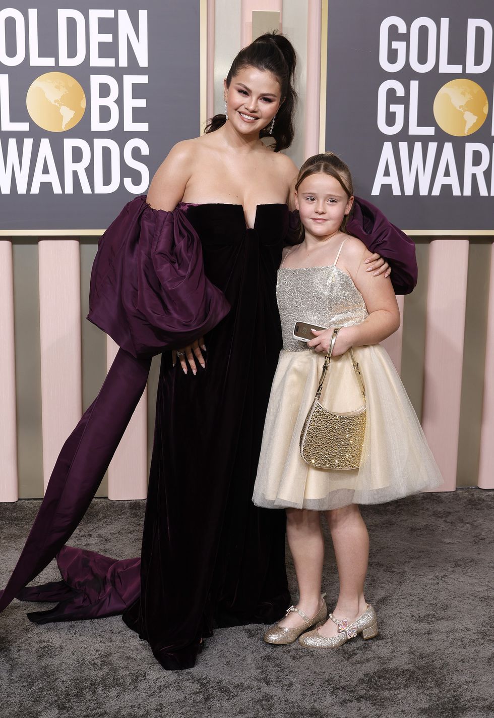selena gomez and gracie teefey at the 80th annual golden globe awards arrivals