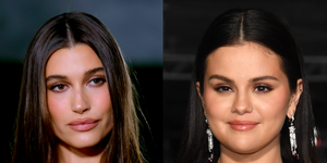 selena gomez and hailey bieber pose for first photo together