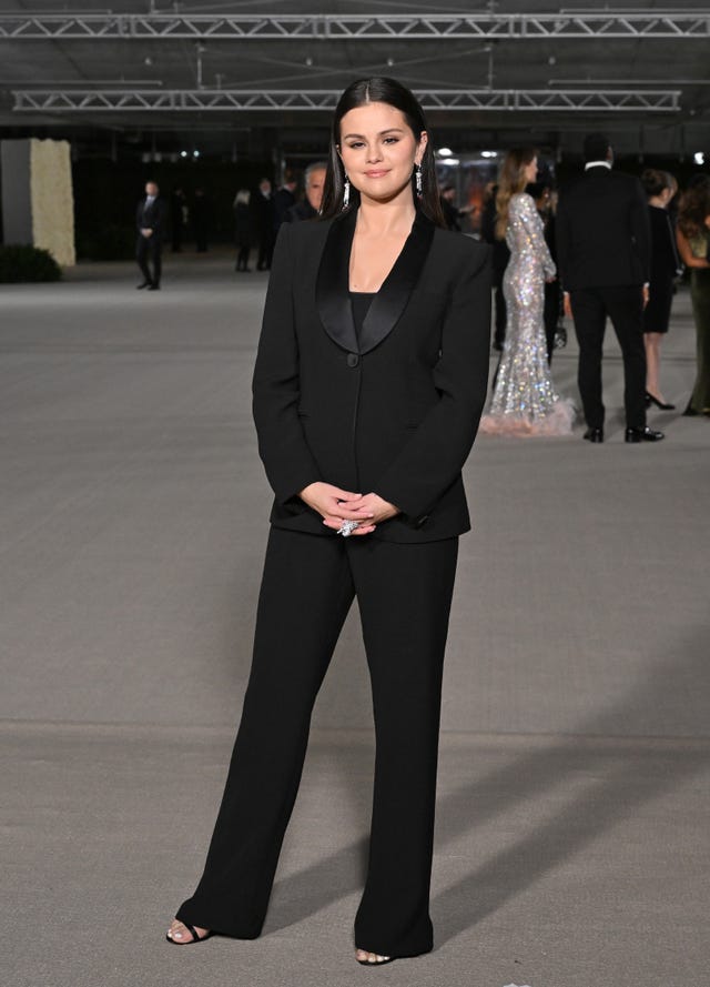 Selena Gomez Wears Chic Black Suit to the Academy Museum