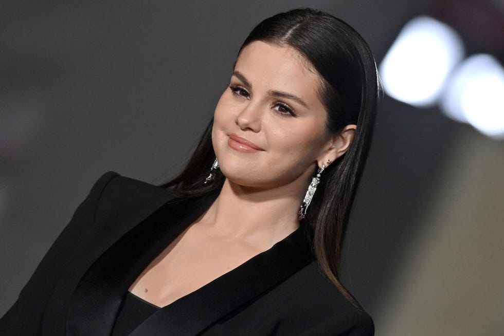 Selena Gomez Wears Chic Black Suit to the Academy Museum