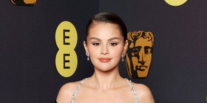 Selena Gomez Wears a Gorgeous Halter Gown Absolutely Dripping With Crystals to the 2025 BAFTAs