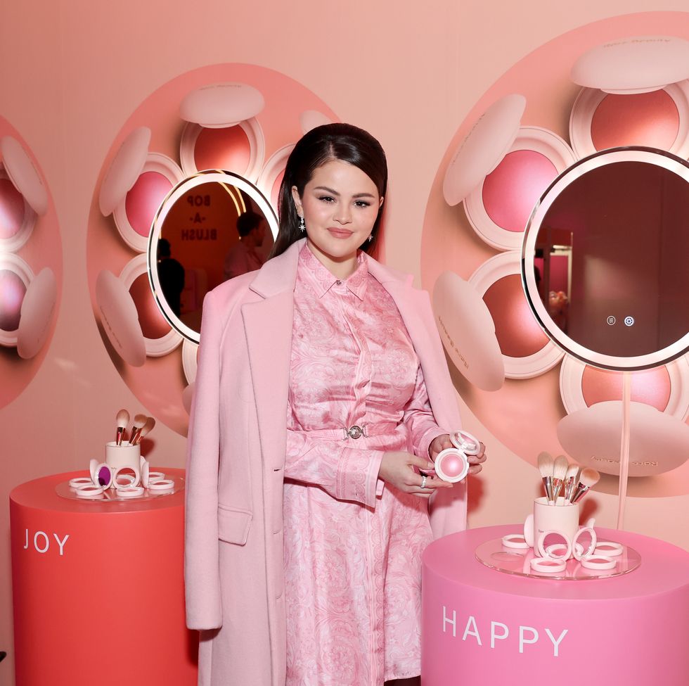 selena gomez celebrates the launch of rare beauty's soft pinch luminous powder blush collection in new york city