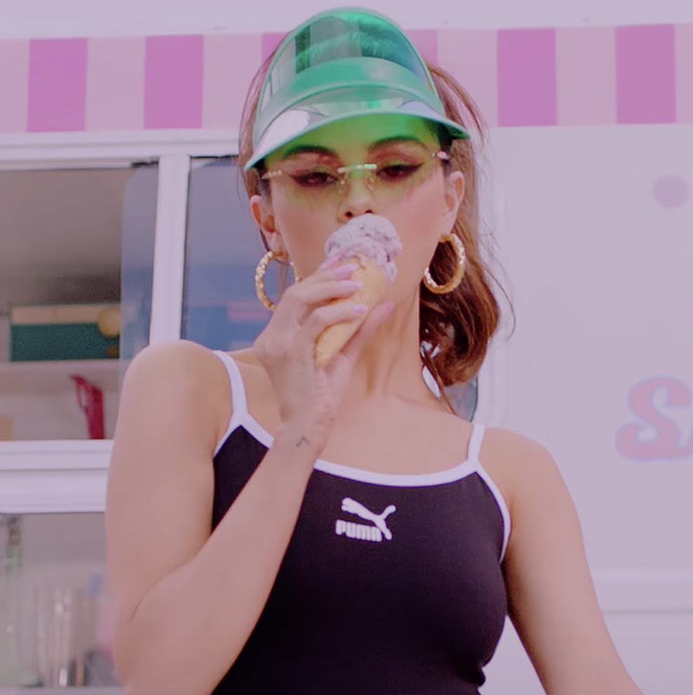 Selena Gomez Wears Puma BLACKPINK Cream" Music Video