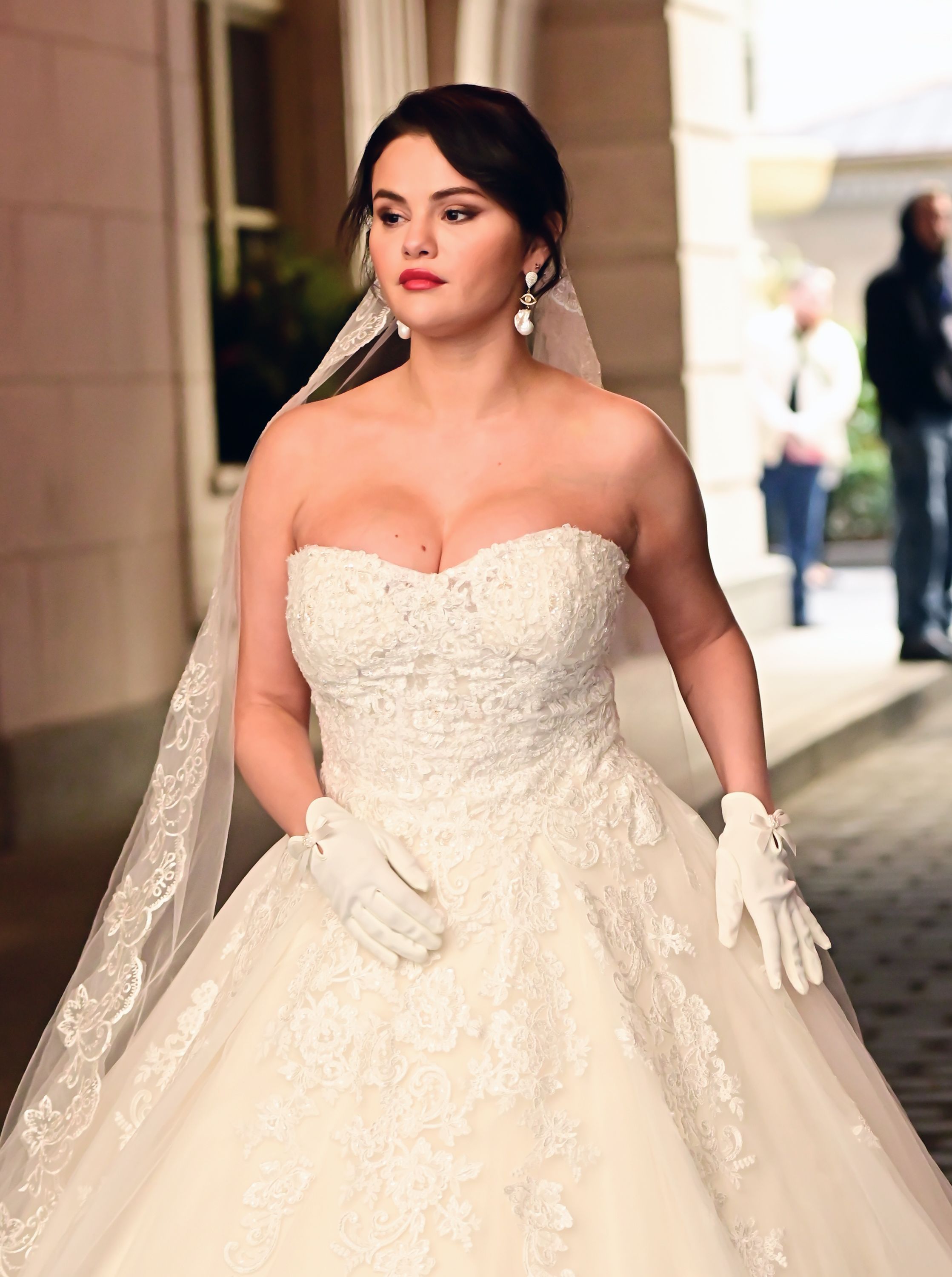 selena gomez wedding dress