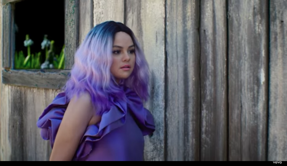 selena gomez purple hair