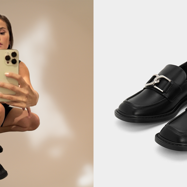 selena gomez black loafers charles and keith
