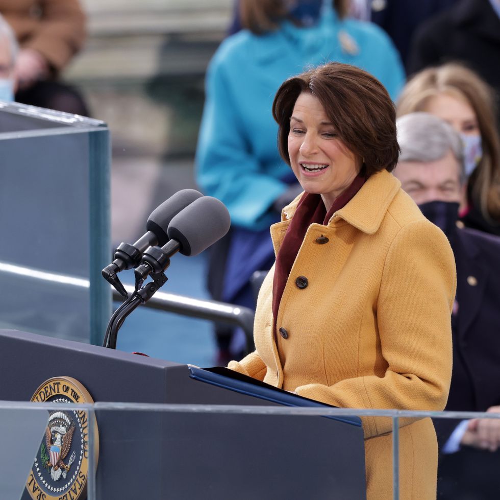 amy klobuchar at the us capitol inauguration ceremony