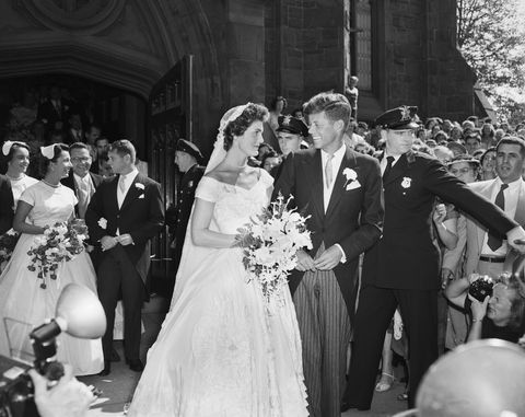 john and jacqueline kennedy after wedding ceremony