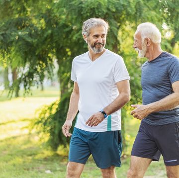 senior friends jogging