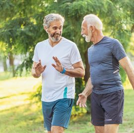 senior friends jogging