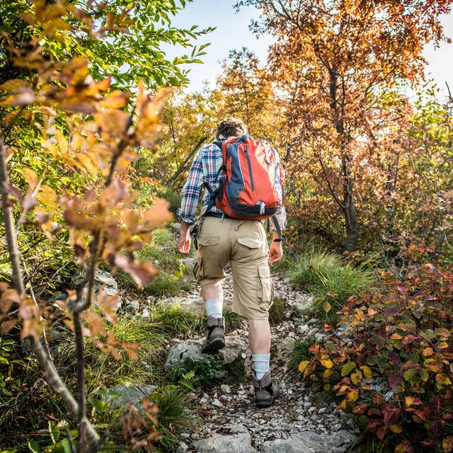 senior hiker man outdoors in the mountains
