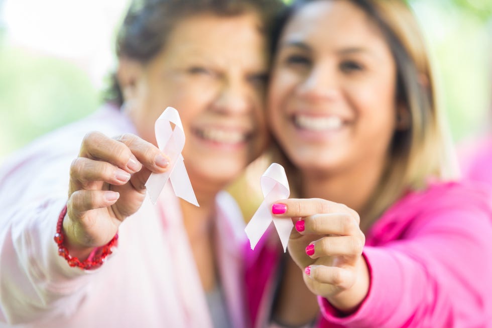 10 breast cancer facts mom and daughter pink ribbon