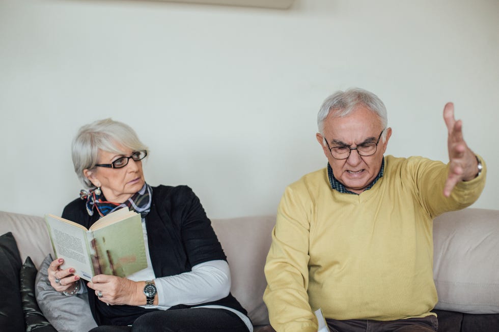 senior man shouting at his wife in anger