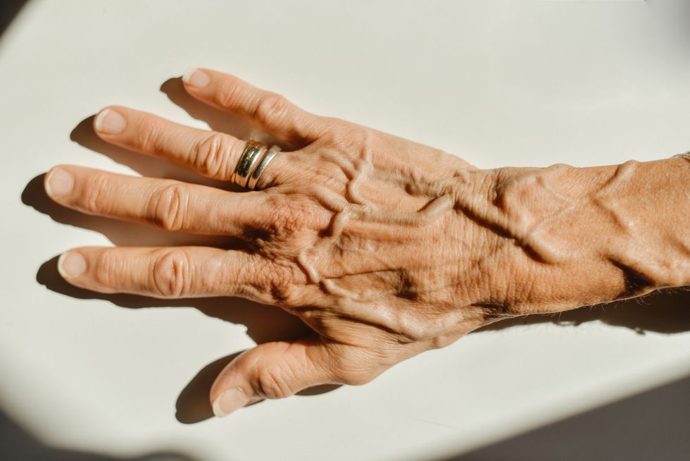 senior woman hand
