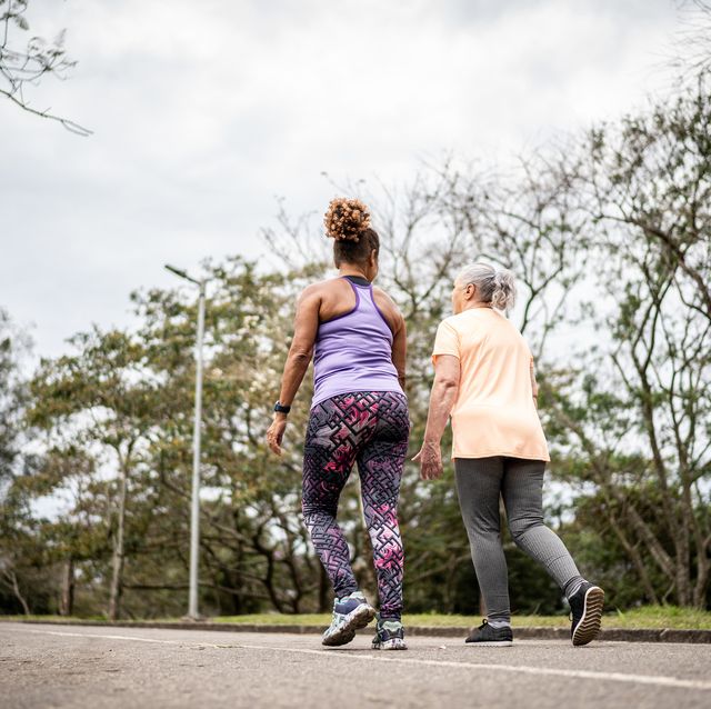 senior women walking in a park